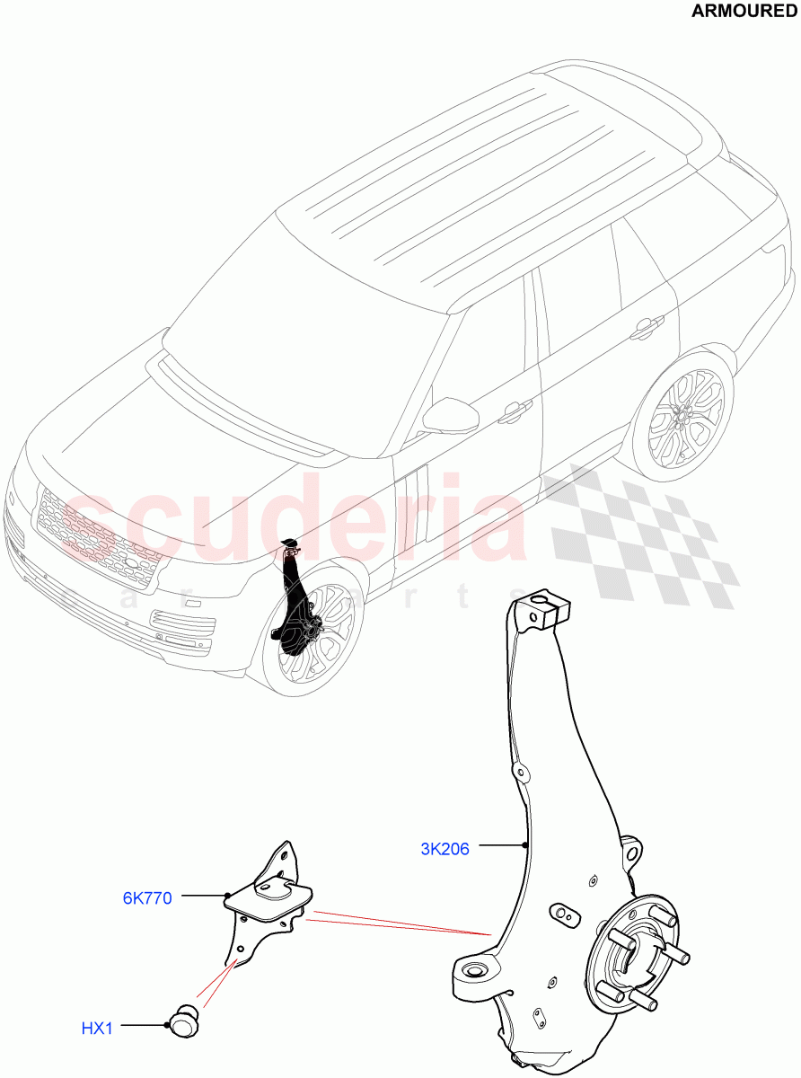 Front Knuckle And Hub(Armoured)((V)FROMEA000001) of Land Rover Land Rover Range Rover (2012-2021) [4.4 DOHC Diesel V8 DITC]