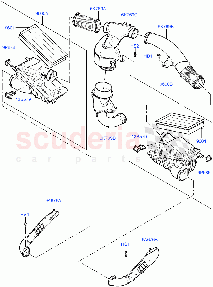 Air Cleaner(Nitra Plant Build)(3.0L AJ20D6 Diesel High)((V)FROMM2000001) of Land Rover Land Rover Discovery 5 (2017+) [3.0 I6 Turbo Diesel AJ20D6]