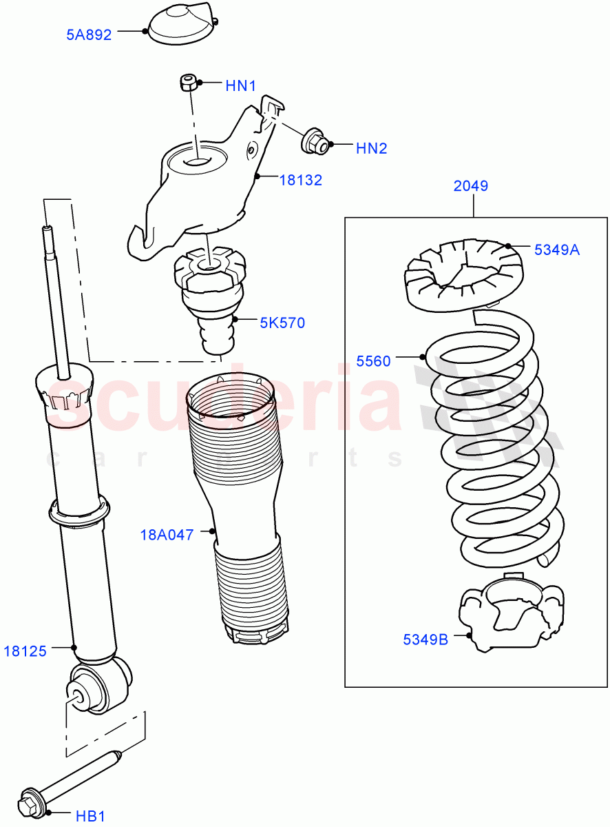Rear Springs And Shock Absorbers (Changsu (China)) ((V) FROMFG000001) of Land Rover Land Rover Discovery Sport (2015+) [1.5 I3 Turbo Petrol AJ20P3]