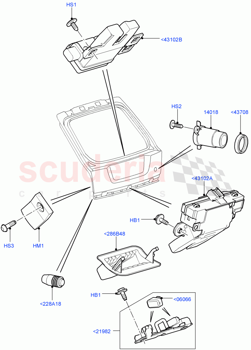 Luggage Compt/Tailgte Lock Controls ((V) TO9A999999) of Land Rover Land Rover Range Rover Sport (2005-2009) [4.2 Petrol V8 Supercharged]