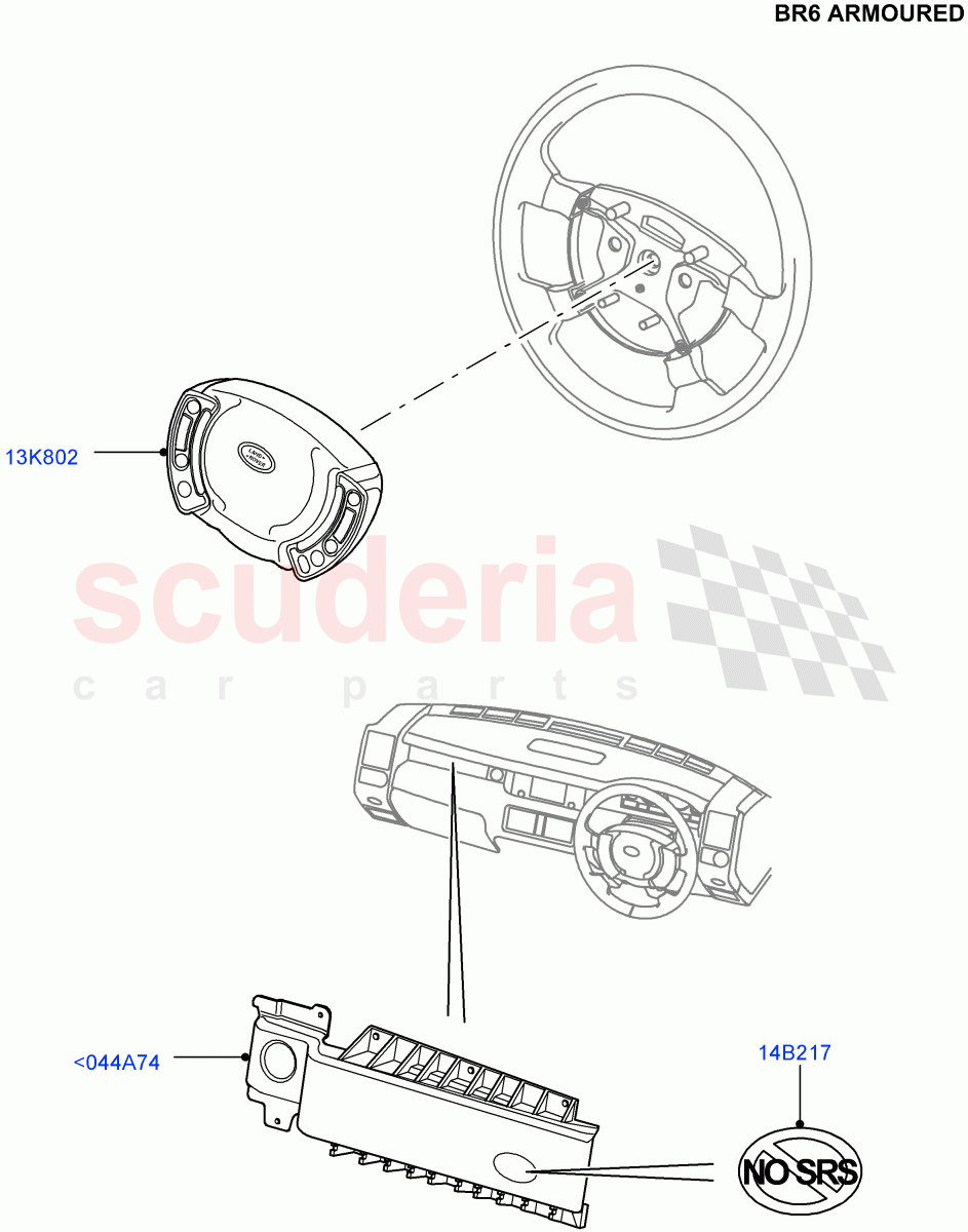 Airbag System(With B6 Level Armouring)((V)FROMAA000001) of Land Rover Land Rover Range Rover (2010-2012) [3.6 V8 32V DOHC EFI Diesel]