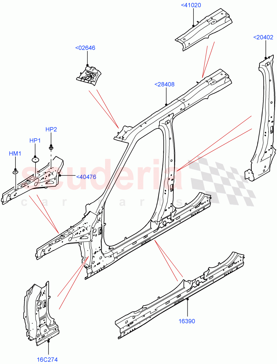 Side Panels - Inner(Nitra Plant Build, Middle - Front)((V)FROMK2000001) of Land Rover Land Rover Discovery 5 (2017+) [2.0 Turbo Diesel]