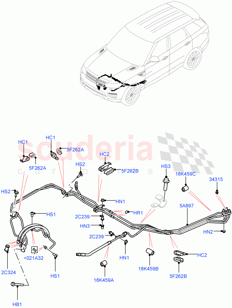 Active Anti-Roll Bar System(ARC Pipes, Front)(With ACE Suspension)((V)TOJA999999) of Land Rover Land Rover Range Rover Sport (2014+) [5.0 OHC SGDI SC V8 Petrol]