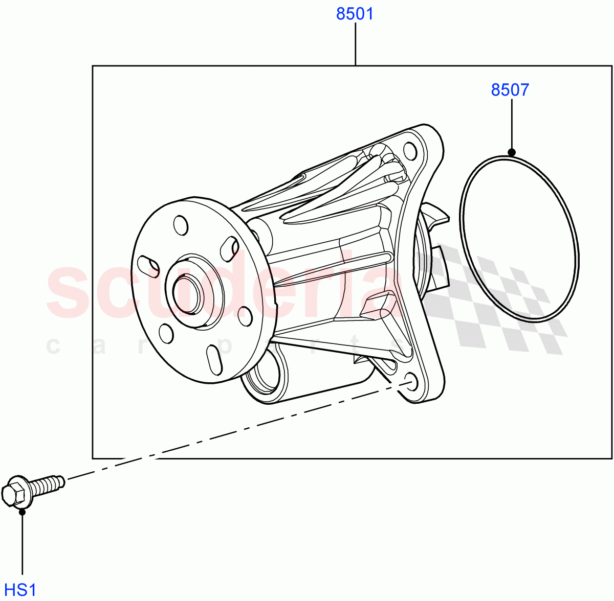 Water Pump(Lion Diesel 2.7 V6 (140KW))((V)FROMAA000001) of Land Rover Land Rover Discovery 4 (2010-2016) [2.7 Diesel V6]