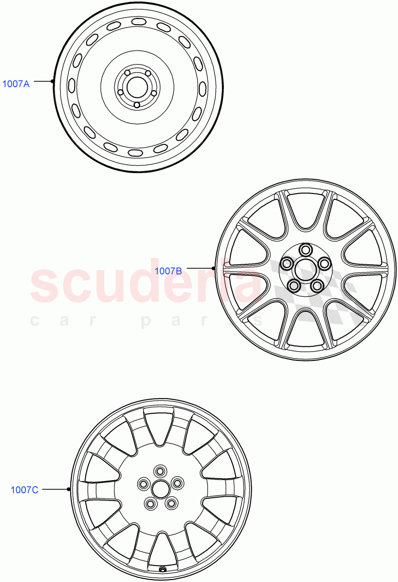 Spare Wheel(With Mini Alloy Spare Wheel,Spare Wheel - Reduced Section Steel,20" Space Saver Red) of Land Rover Land Rover Range Rover Velar (2017+) [2.0 Turbo Diesel]