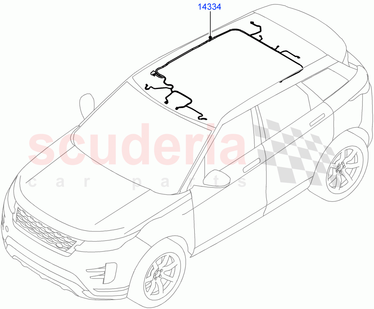 Electrical Wiring - Body And Rear(Roof)(Halewood (UK)) of Land Rover Land Rover Range Rover Evoque (2019+) [2.0 Turbo Diesel]