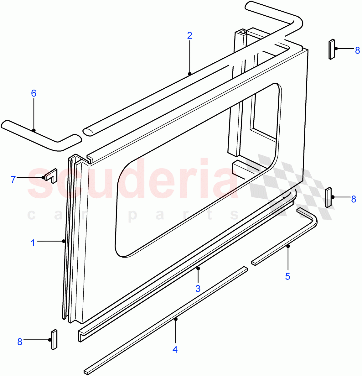 Rear Body Upper (Station Wagon - 5 Door, 110" Wheelbase) ((V) FROM7A000001) of Land Rover Land Rover Defender (2007-2016)