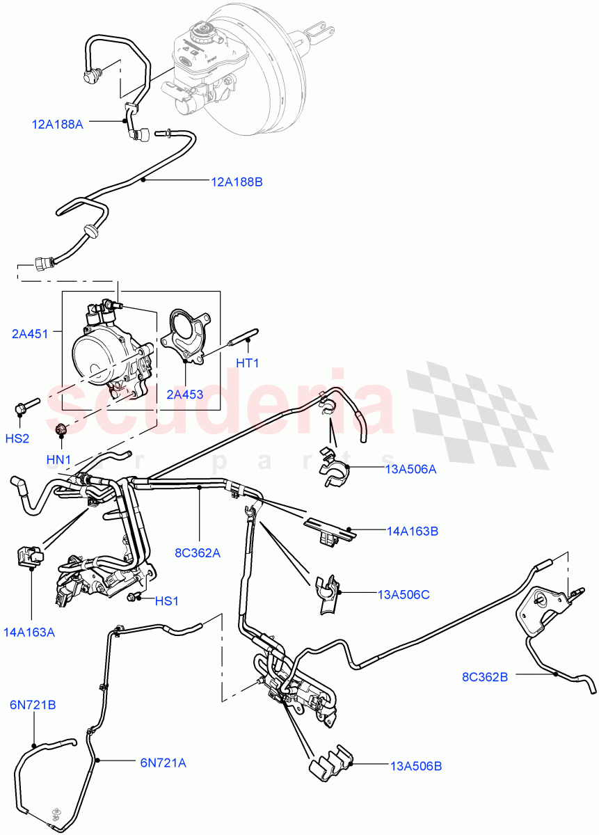 Vacuum Control And Air Injection (4.4L DOHC DITC V8 Diesel, RHD) ((V) TOGA999999) of Land Rover Land Rover Range Rover Sport (2014+) [4.4 DOHC Diesel V8 DITC]