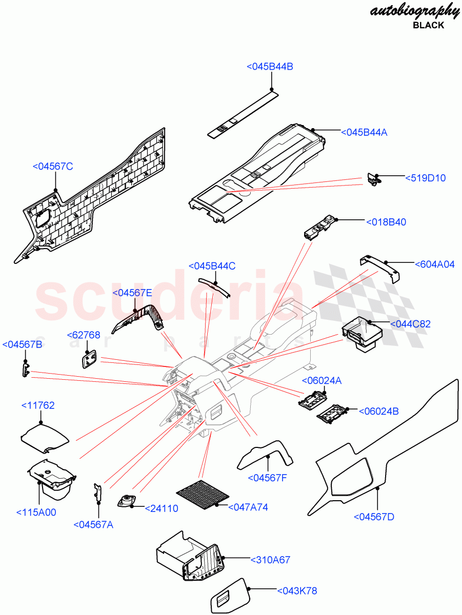 Console - Floor(Rear, Autobiography Black / SV Autobiography, External Components)(With 2 Rear Small Individual Seats)((V)FROMJA000001) of Land Rover Land Rover Range Rover (2012-2021) [3.0 DOHC GDI SC V6 Petrol]