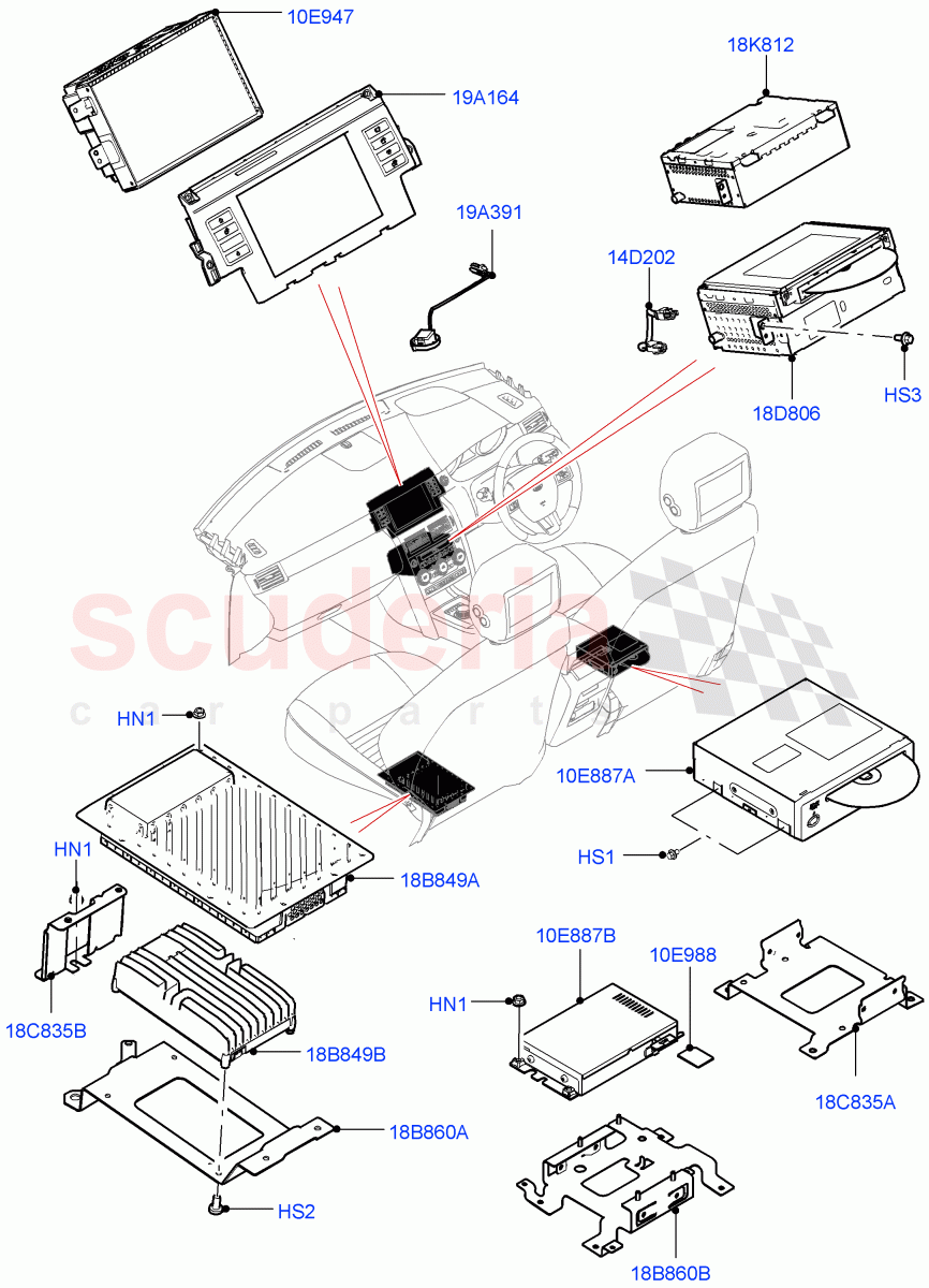 Audio Equipment - Original Fit(Halewood (UK))((V)TOKH999999) of Land Rover Land Rover Discovery Sport (2015+) [1.5 I3 Turbo Petrol AJ20P3]