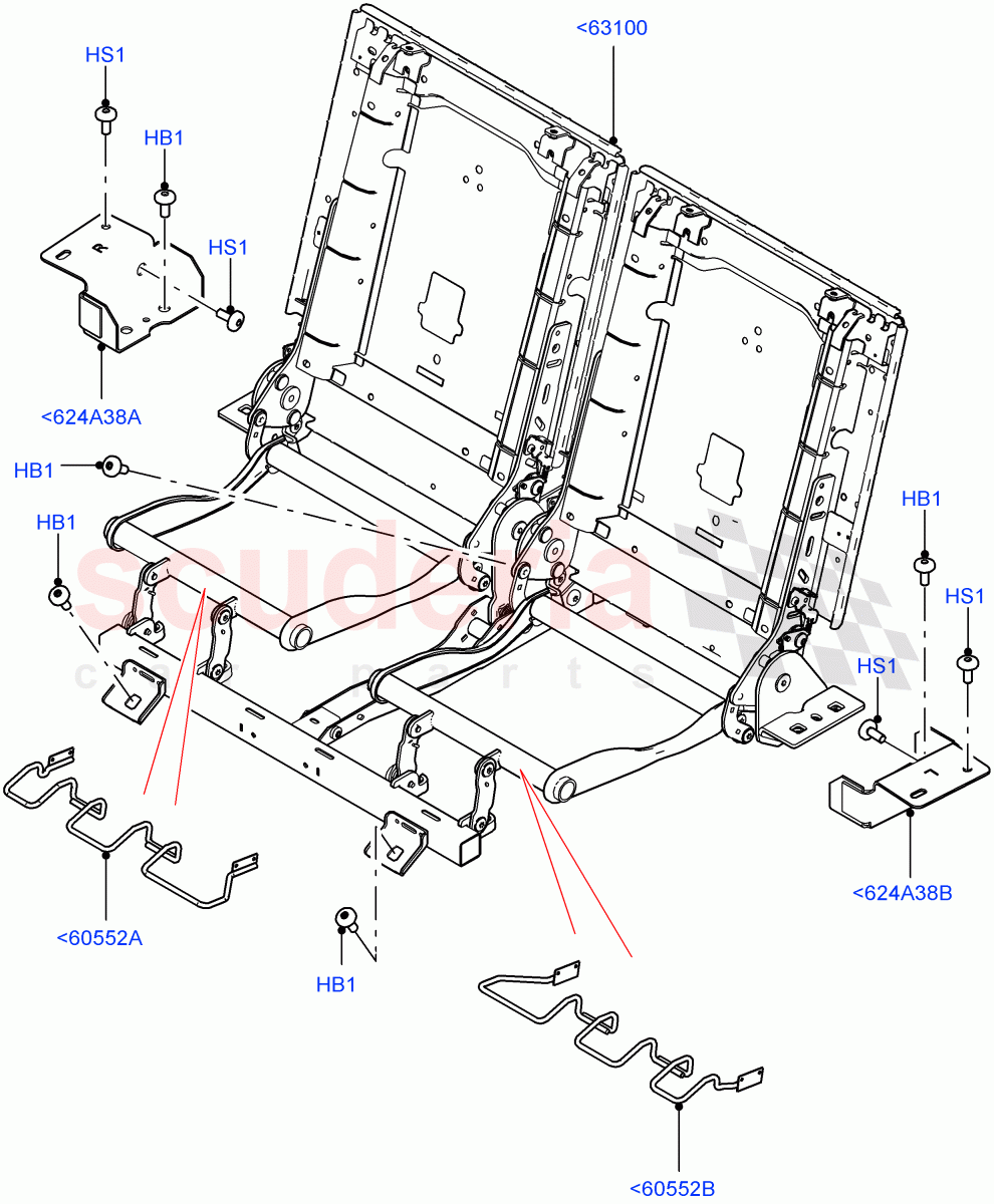 Rear Seat Base (Itatiaia (Brazil), Third Row Dual Individual Seat) ((V) FROMGT000001) of Land Rover Land Rover Discovery Sport (2015+) [2.0 Turbo Diesel AJ21D4]