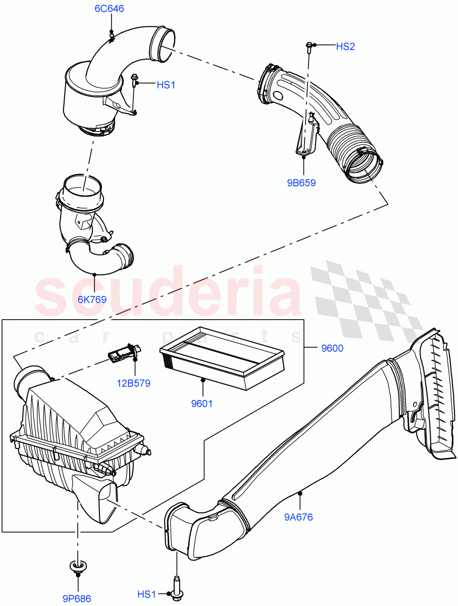 Air Cleaner (Nitra Plant Build) (3.0L AJ20D6 Diesel High) ((V) FROMM2000001) of Land Rover Land Rover Defender (2020+) [3.0 I6 Turbo Diesel AJ20D6]