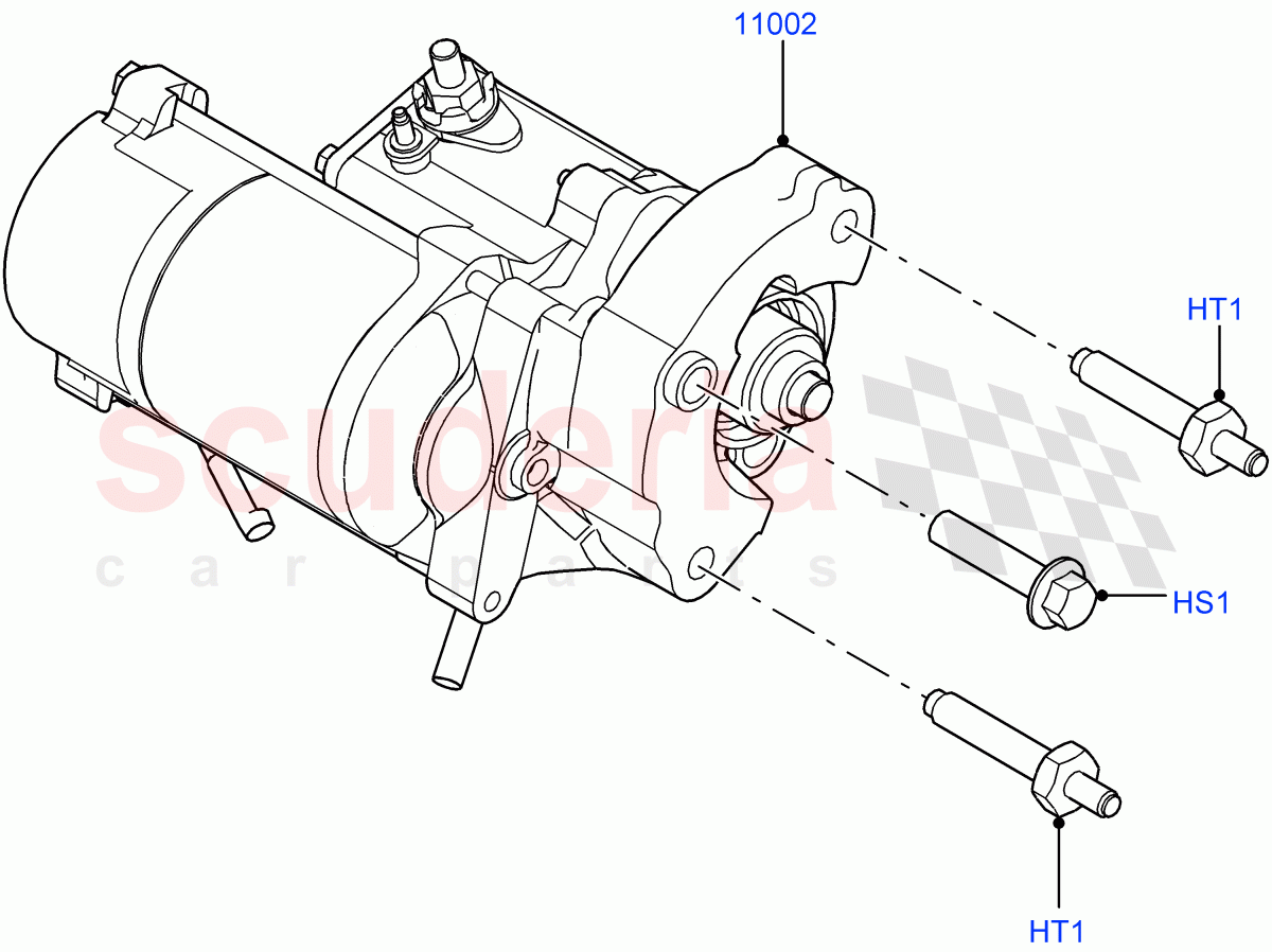 Starter Motor (2.2L CR DI 16V Diesel, 6 Speed Manual Trans M66 - AWD, 6-Speed Manual Transaxle - M66 2WD) of Land Rover Land Rover Discovery Sport (2015+) [2.2 Single Turbo Diesel]