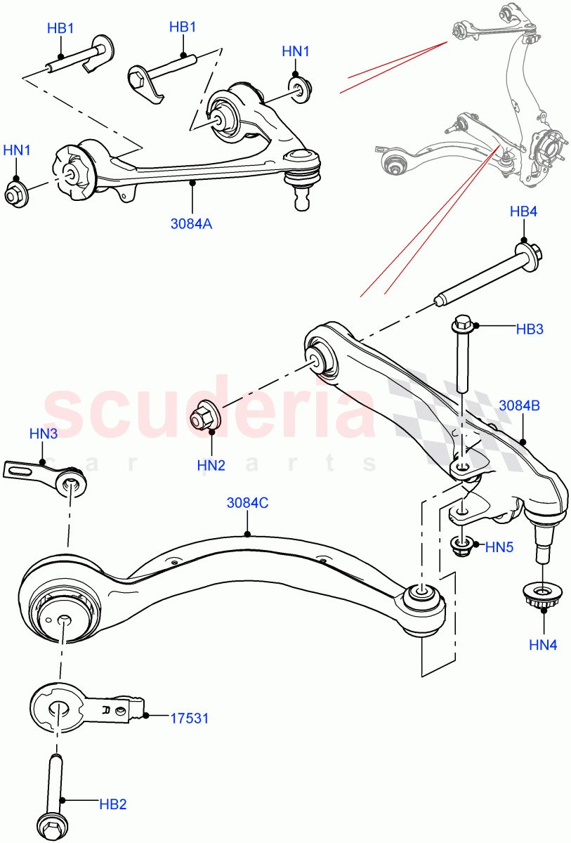 Front Suspension Arms of Land Rover Land Rover Range Rover Velar (2017+) [2.0 Turbo Diesel]