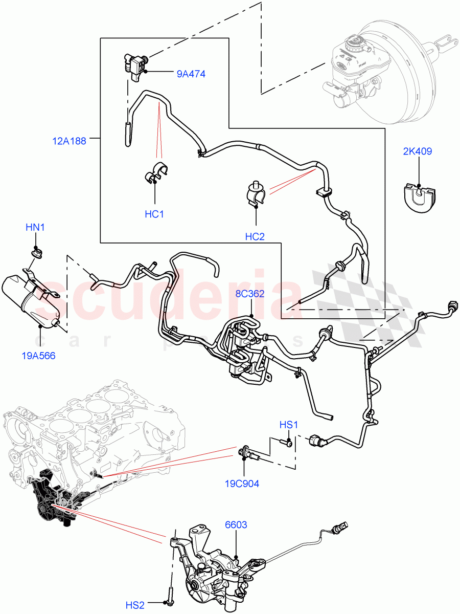 Vacuum Control And Air Injection(Nitra Plant Build)(2.0L I4 DSL HIGH DOHC AJ200,RHD)((V)FROMK2000001) of Land Rover Land Rover Discovery 5 (2017+) [2.0 Turbo Diesel]