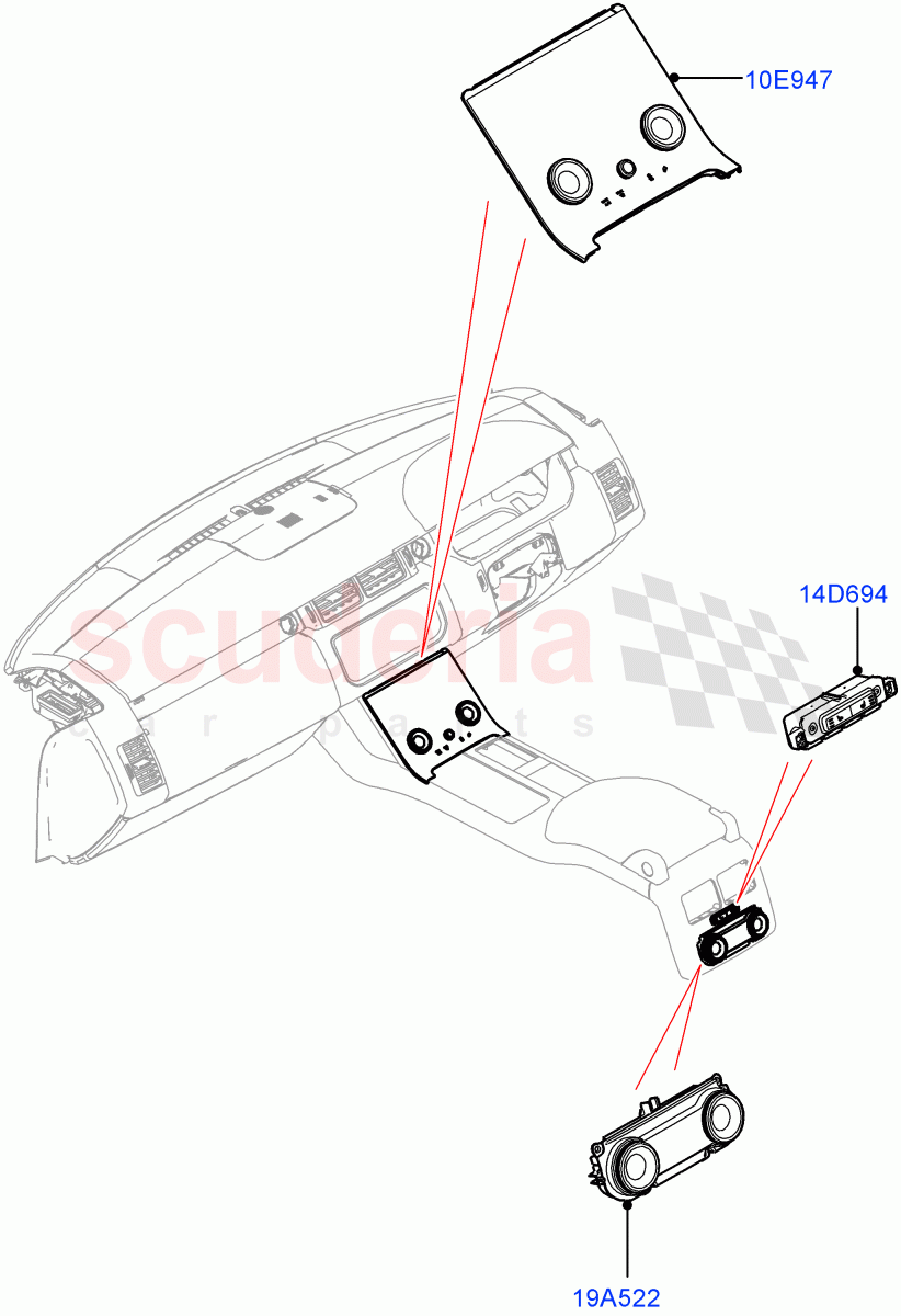 Heater & Air Conditioning Controls((V)FROMJA000001) of Land Rover Land Rover Range Rover Sport (2014+) [2.0 Turbo Petrol AJ200P]