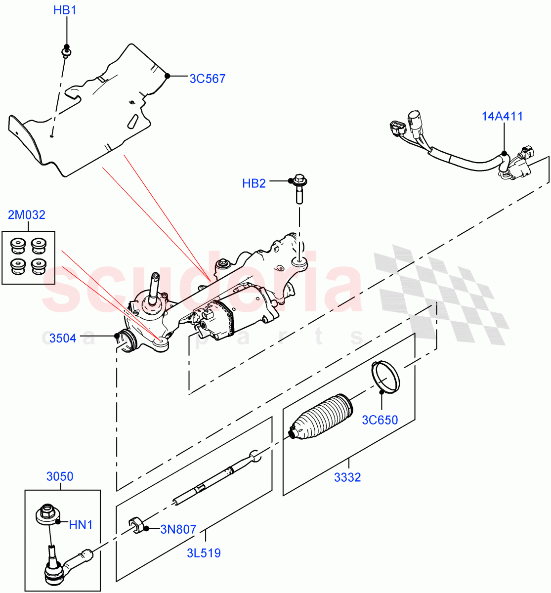 Steering Gear(Changsu (China)) of Land Rover Land Rover Range Rover Evoque (2019+) [2.0 Turbo Diesel AJ21D4]