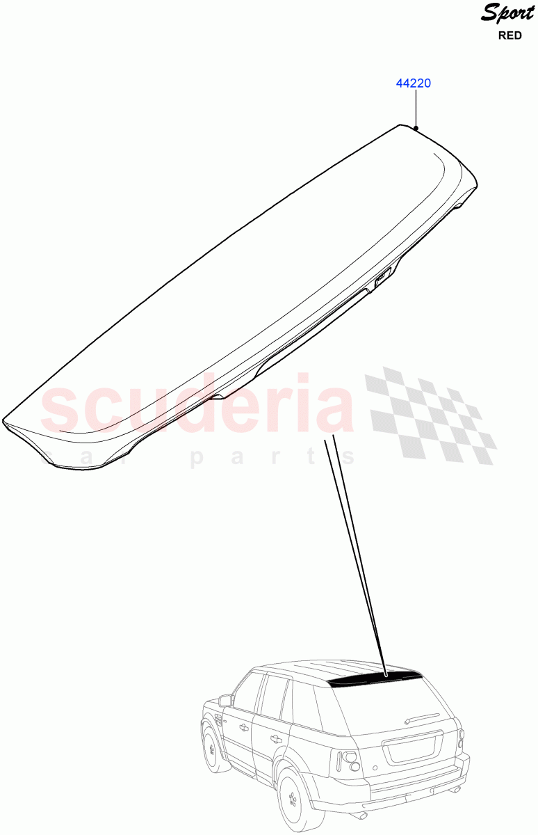 Spoiler And Related Parts (Red Sport LE) ((V) FROMDA000001) of Land Rover Land Rover Range Rover Sport (2010-2013) [3.0 Diesel 24V DOHC TC]