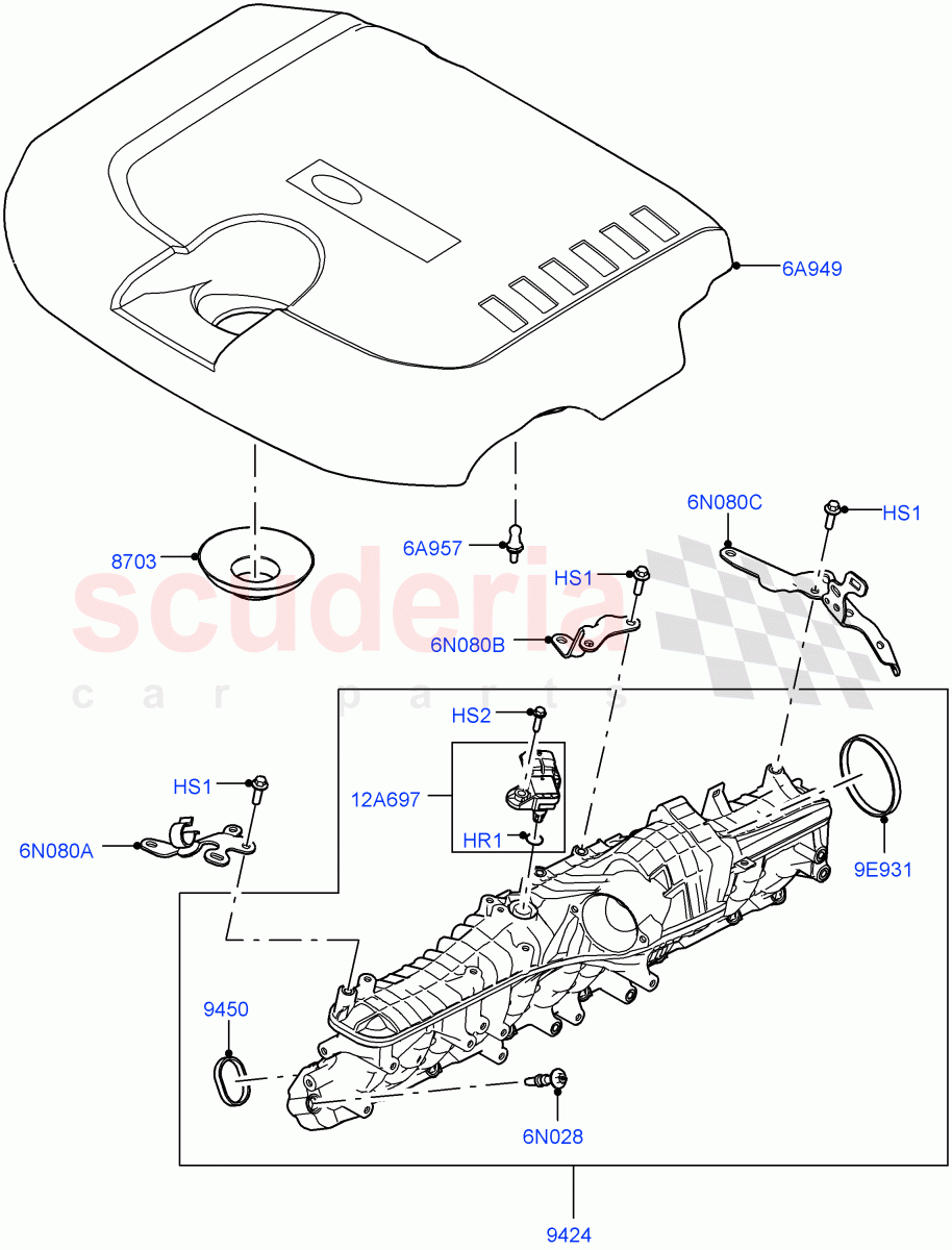 Inlet Manifold (3.0L AJ20D6 Diesel High) ((V) FROMLA000001) of Land Rover Land Rover Range Rover Sport (2014+) [3.0 I6 Turbo Diesel AJ20D6]
