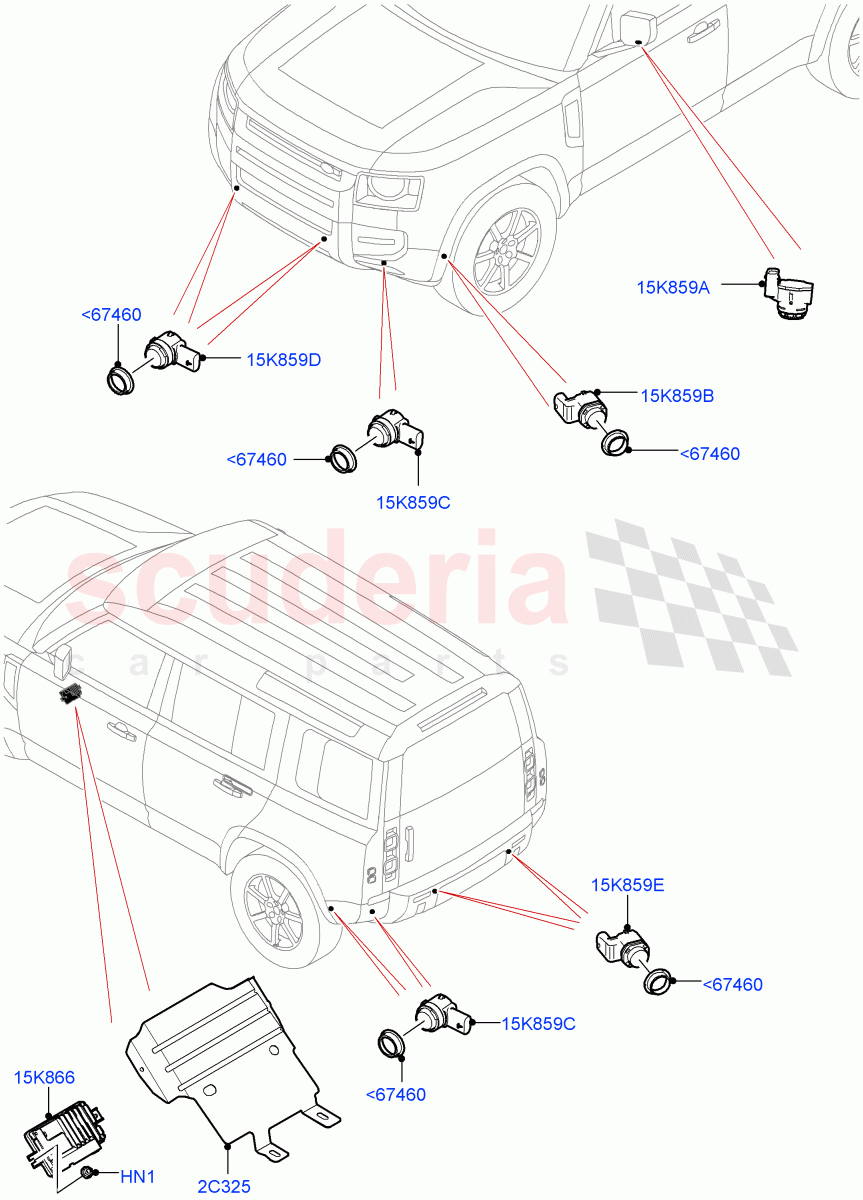 Parking Distance Control of Land Rover Land Rover Defender (2020+) [2.0 Turbo Petrol AJ200P]