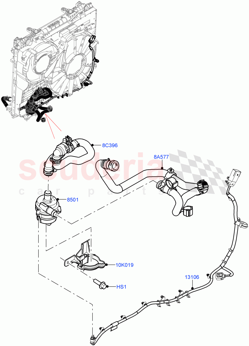 Water Pump (Auxiliary Unit, Nitra Plant Build) (2.0L I4 DSL HIGH DOHC AJ200) ((V) FROML2000001) of Land Rover Land Rover Defender (2020+) [2.0 Turbo Diesel]