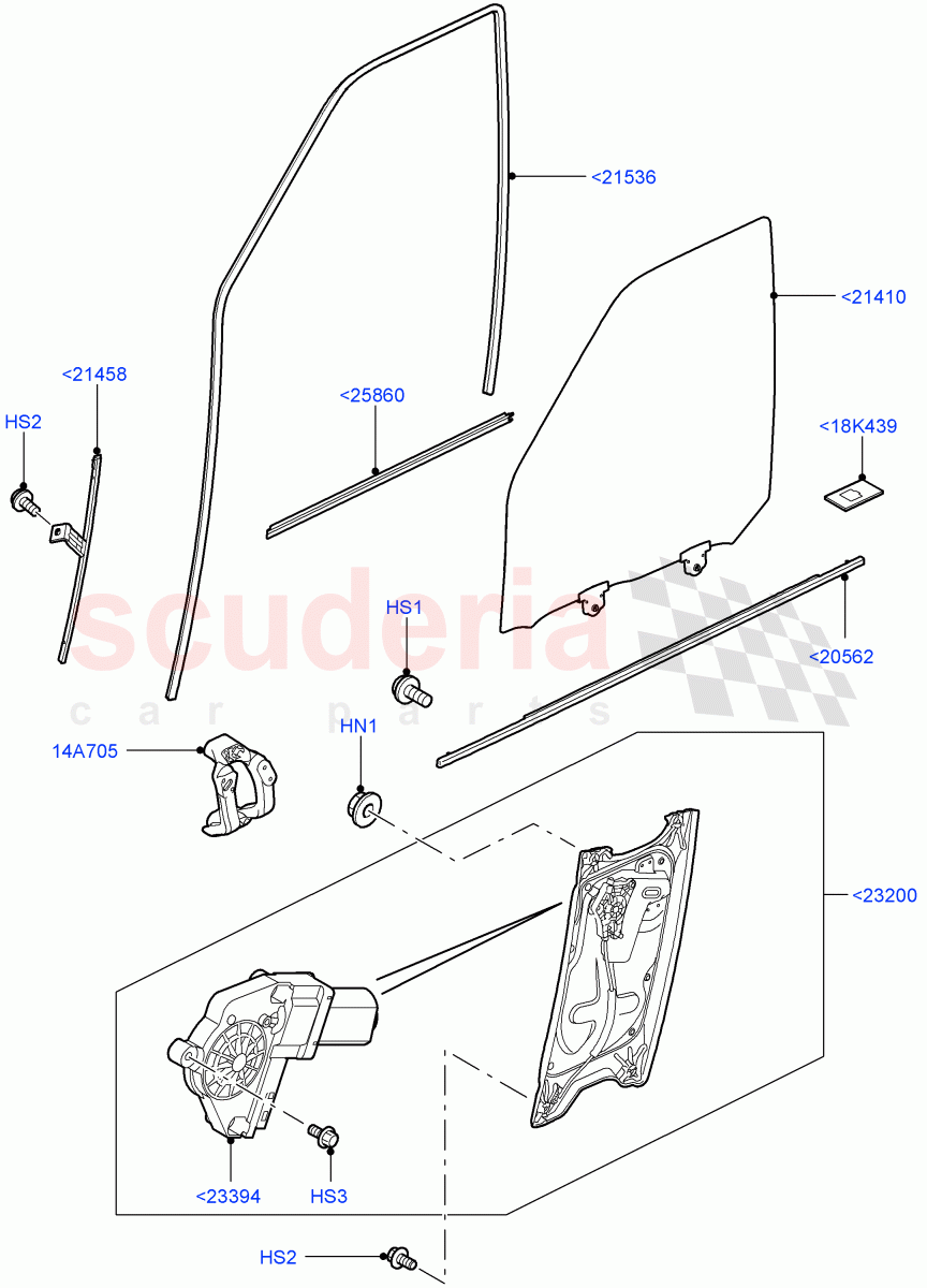 Front Door Glass & Window Controls((V)TO9A999999) of Land Rover Land Rover Range Rover Sport (2005-2009) [4.4 AJ Petrol V8]