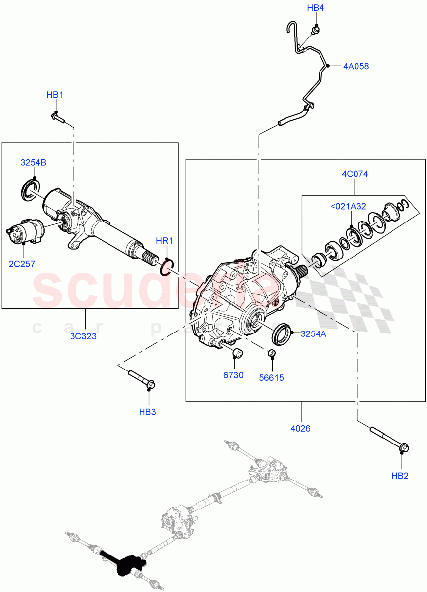 Front Axle Case (4.4 V8 Turbo Petrol (NC10)) of Land Rover Land Rover Range Rover (2022+) [3.0 I6 Turbo Diesel AJ20D6]