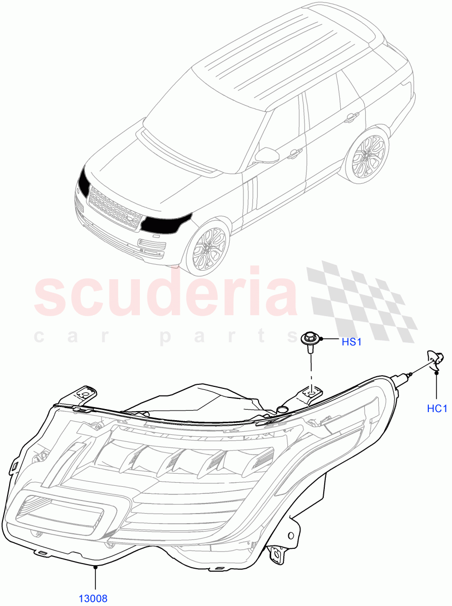 Headlamps And Front Flasher Lamps((V)FROMJA000001) of Land Rover Land Rover Range Rover (2012-2021) [2.0 Turbo Petrol GTDI]