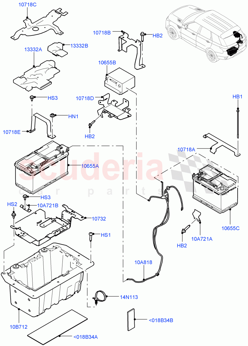 Battery And Mountings of Land Rover Land Rover Range Rover Sport (2014+) [4.4 DOHC Diesel V8 DITC]