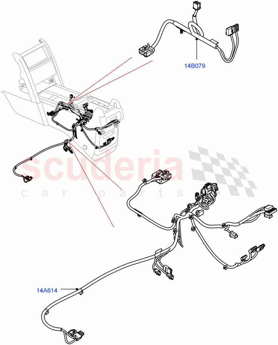 Center Console Harness(Solihull Plant Build)((V)FROMHA000001,(V)TOHA999999) of Land Rover Land Rover Discovery 5 (2017+) [3.0 DOHC GDI SC V6 Petrol]