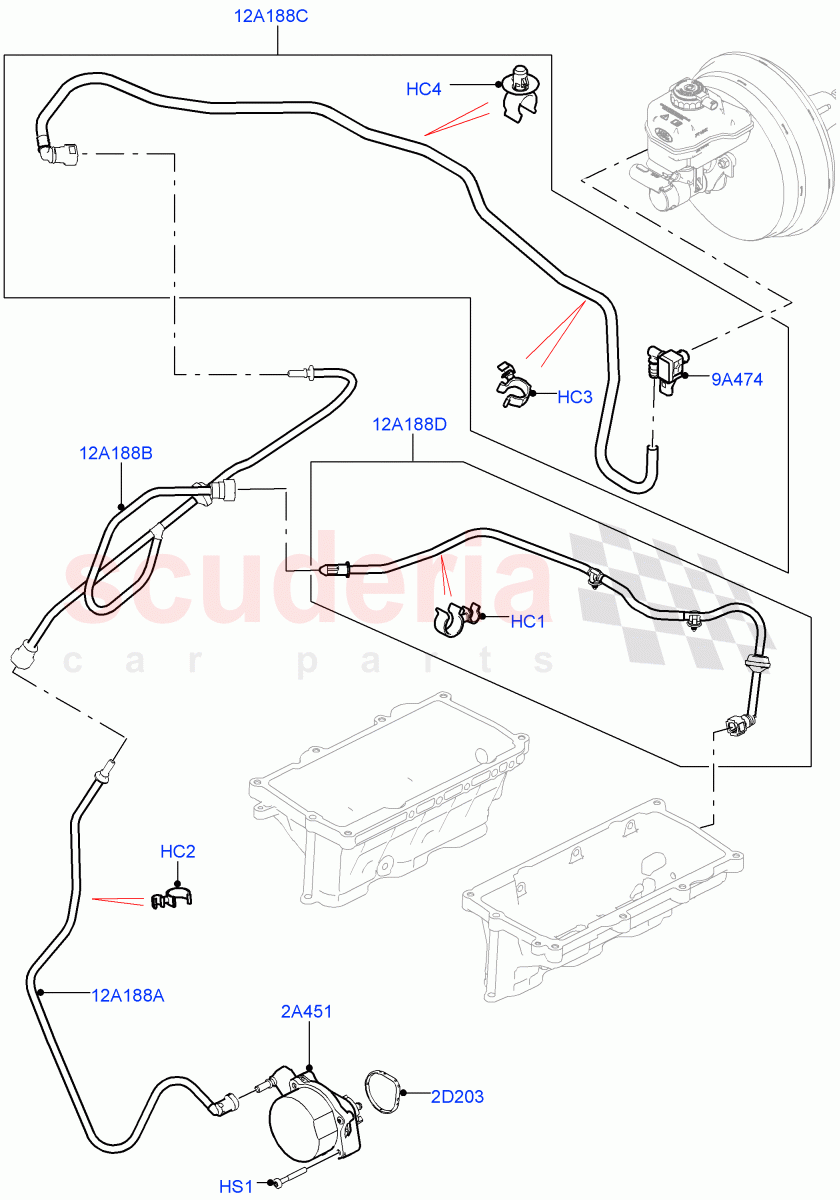 Vacuum Control And Air Injection (Solihull Plant Build) (3.0L DOHC GDI SC V6 PETROL, LHD) ((V) FROMHA000001) of Land Rover Land Rover Range Rover (2012-2021) [3.0 DOHC GDI SC V6 Petrol]