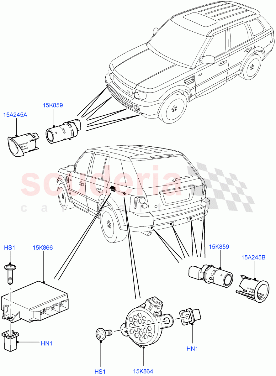 Parking Distance Control((V)TO9A999999) of Land Rover Land Rover Range Rover Sport (2005-2009) [4.4 AJ Petrol V8]