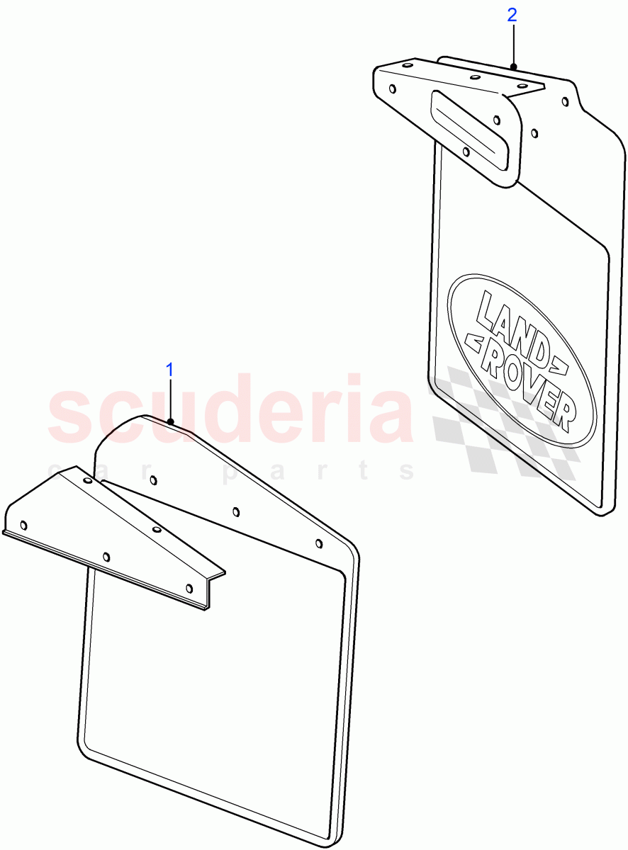 Mudflaps - Front & Rear of Land Rover Land Rover Defender (2007-2016)