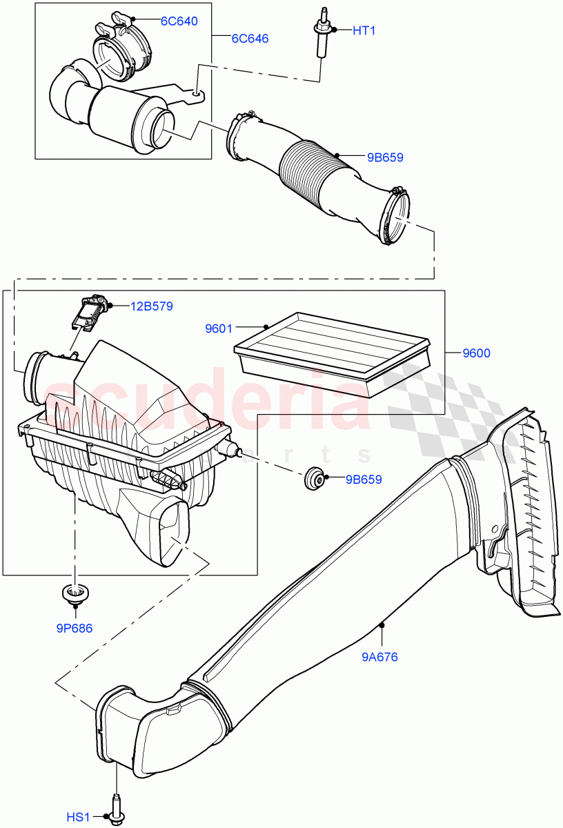 Air Cleaner(Nitra Plant Build)(2.0L I4 DSL HIGH DOHC AJ200) of Land Rover Land Rover Defender (2020+) [2.0 Turbo Diesel]