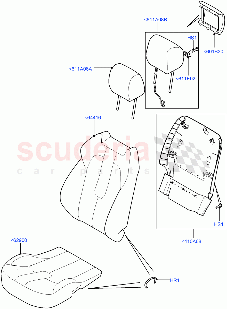 Front Seat Covers (Windsor Sport Leather Perforated, Itatiaia (Brazil)) ((V) FROMGT000001) of Land Rover Land Rover Range Rover Evoque (2012-2018) [2.0 Turbo Petrol GTDI]