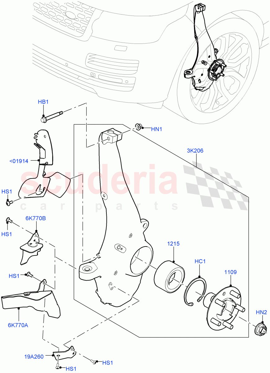 Front Knuckle And Hub of Land Rover Land Rover Range Rover (2012-2021) [3.0 DOHC GDI SC V6 Petrol]