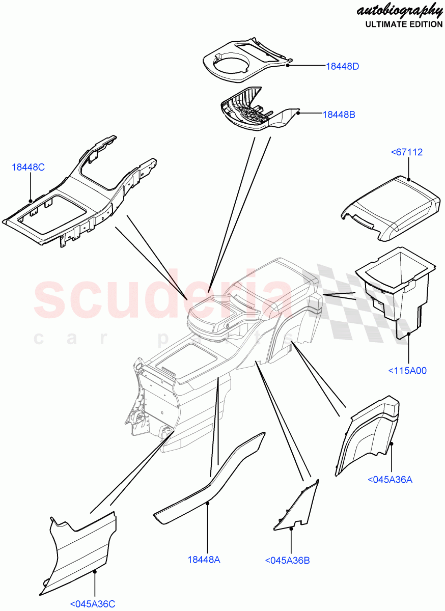 Console - Floor(Rear)(Autobiography Ultimate Edition)((V)FROMBA344356) of Land Rover Land Rover Range Rover (2010-2012) [3.6 V8 32V DOHC EFI Diesel]