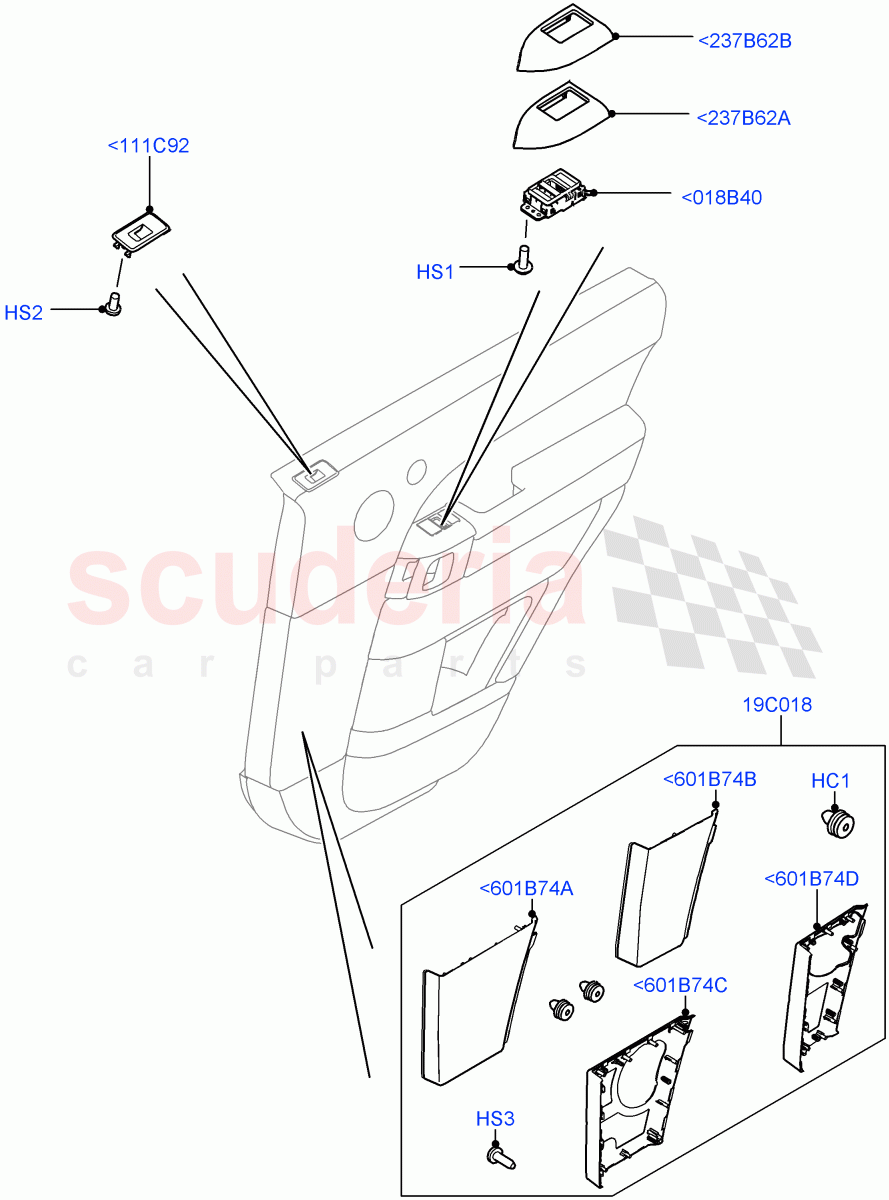 Rear Door Trim Installation(Speaker Grille, For Switches)((V)TOHA999999) of Land Rover Land Rover Range Rover (2012-2021) [3.0 I6 Turbo Petrol AJ20P6]