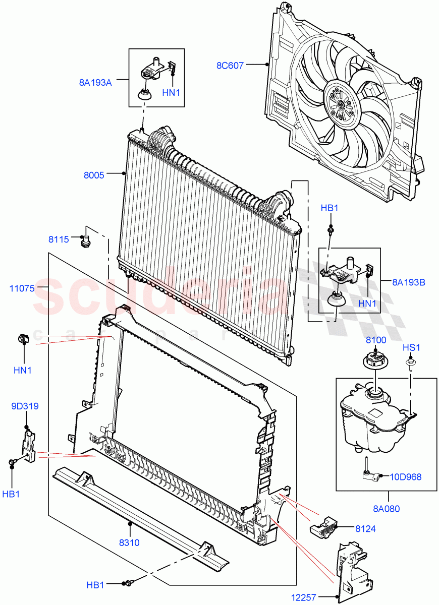 Radiator/Coolant Overflow Container (2.0L AJ21D4 Diesel Mid) ((V) FROMMA000001) of Land Rover Land Rover Range Rover Velar (2017+) [2.0 Turbo Diesel AJ21D4]