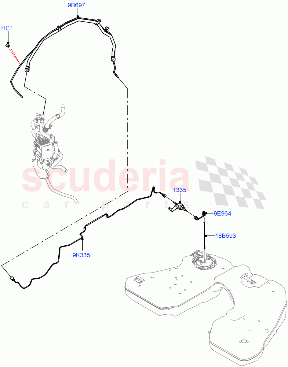 Auxiliary Fuel Fired Pre-Heater (Heater Fuel Supply) (Fuel Fired Heater With Park Heat, Fuel Heater W/Pk Heat With Remote) of Land Rover Land Rover Range Rover (2022+) [3.0 I6 Turbo Diesel AJ20D6]