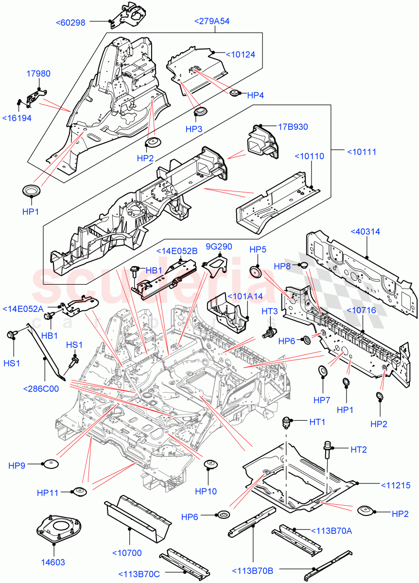 Floor Pan - Centre And Rear of Land Rover Land Rover Range Rover (2012-2021) [3.0 Diesel 24V DOHC TC]