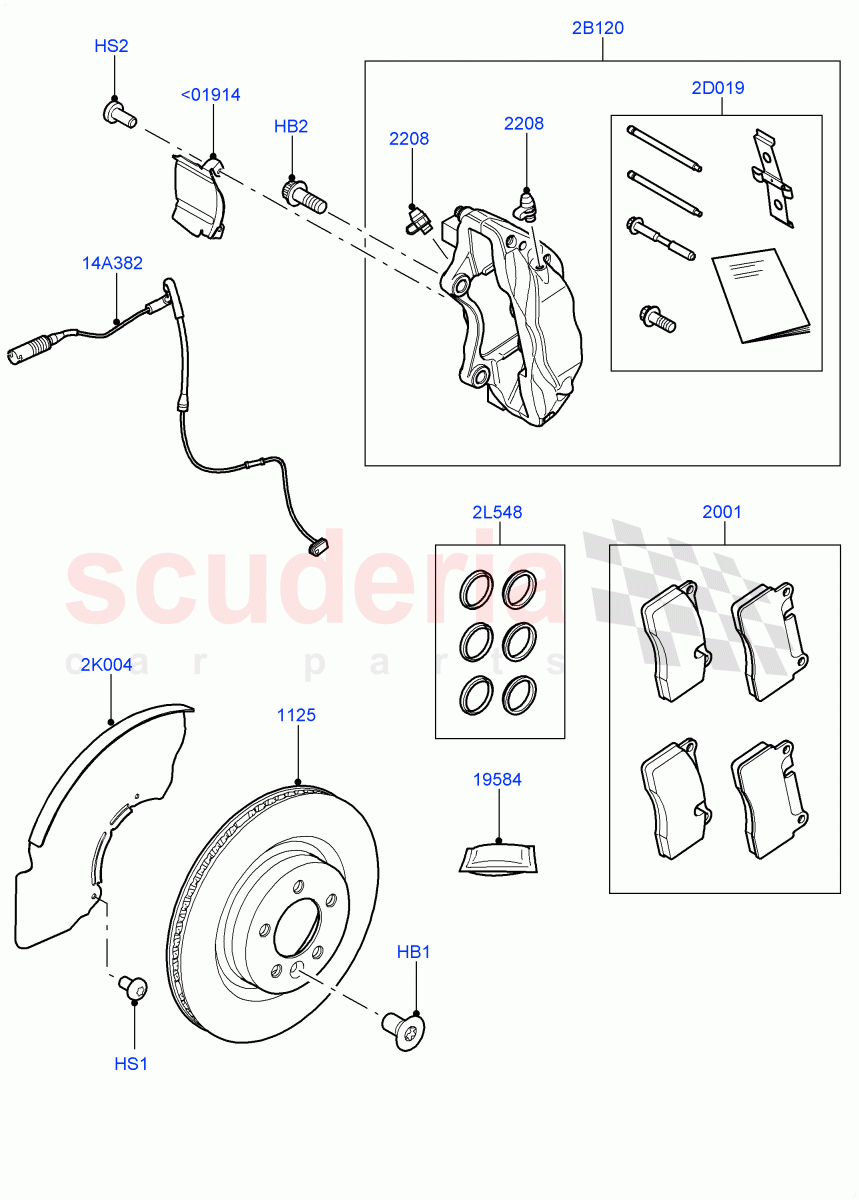 Front Brake Discs And Calipers of Land Rover Land Rover Range Rover (2012-2021) [3.0 I6 Turbo Petrol AJ20P6]