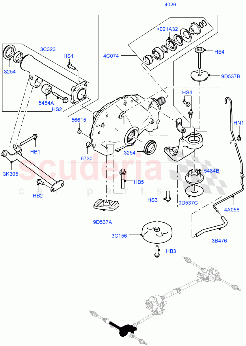 Front Axle Case(4.4L DOHC DITC V8 Diesel,8 Speed Auto Trans ZF 8HP70 4WD,3.0 V6 Diesel,8 Speed Auto Trans ZF 8HP45,2.0L I4 DSL HIGH DOHC AJ200,3.0L AJ20D6 Diesel High,8 Speed Auto Trans ZF 8HP76) of Land Rover Land Rover Range Rover Sport (2014+) [4.4 DOHC Diesel V8 DITC]