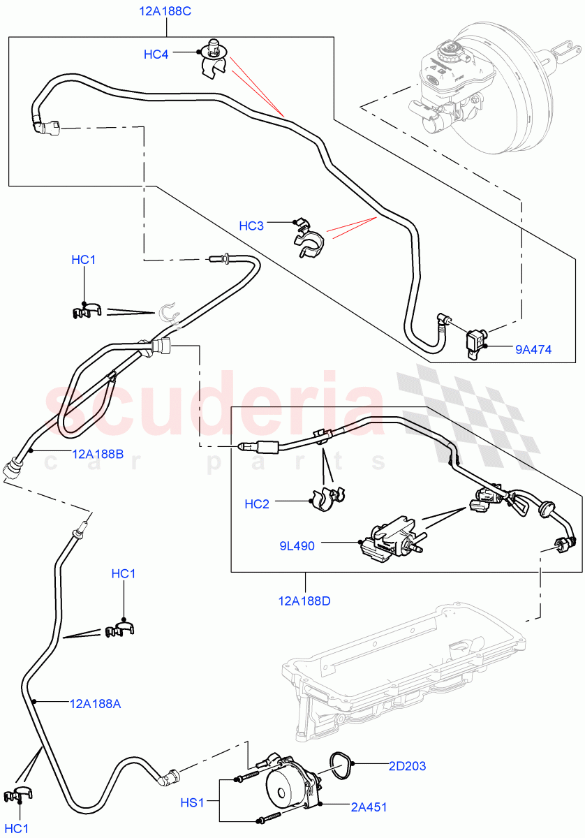 Vacuum Control And Air Injection (5.0L OHC SGDI SC V8 Petrol - AJ133, LHD) ((V) FROMHA000001) of Land Rover Land Rover Range Rover (2012-2021) [5.0 OHC SGDI SC V8 Petrol]