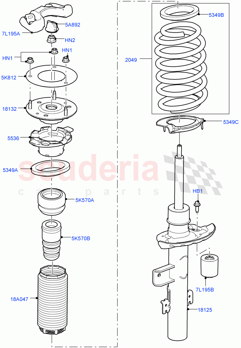 Rear Springs And Shock Absorbers (Itatiaia (Brazil)) ((V) FROMGT000001) of Land Rover Land Rover Range Rover Evoque (2012-2018) [2.0 Turbo Petrol GTDI]