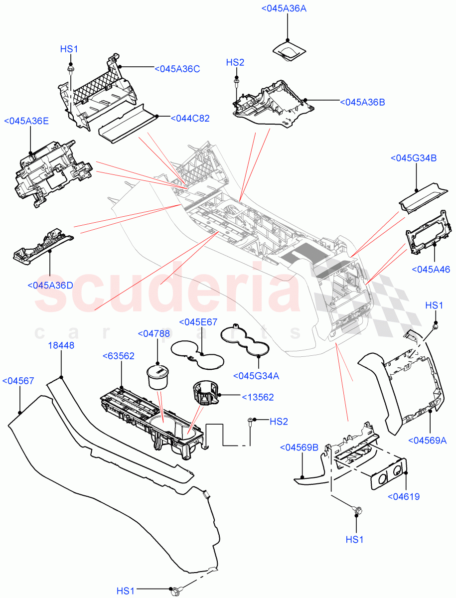 Console - Floor(For Carrier Assy, Front, External Components) of Land Rover Land Rover Range Rover Sport (2014+) [2.0 Turbo Petrol AJ200P]