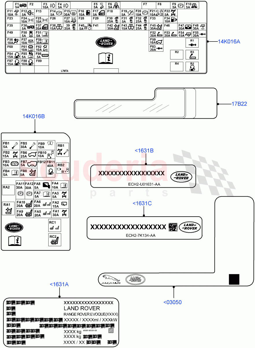 Labels(Information)(Changsu (China))((V)FROMEG000001) of Land Rover Land Rover Range Rover Evoque (2012-2018) [2.0 Turbo Petrol AJ200P]