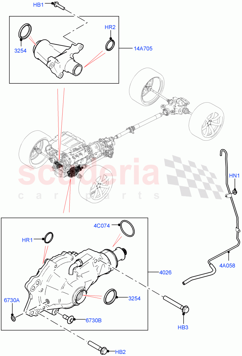 Front Axle Case(2.0L I4 High DOHC AJ200 Petrol,2.0L I4 Mid DOHC AJ200 Petrol,2.0L I4 DSL MID DOHC AJ200,2.0L I4 DSL HIGH DOHC AJ200,3.0 V6 D Gen2 Twin Turbo,3.0L DOHC GDI SC V6 PETROL,5.0L P AJ133 DOHC CDA S/C Enhanced)((V)TOLA999999) of Land Rover Land Rover Range Rover Velar (2017+) [5.0 OHC SGDI SC V8 Petrol]