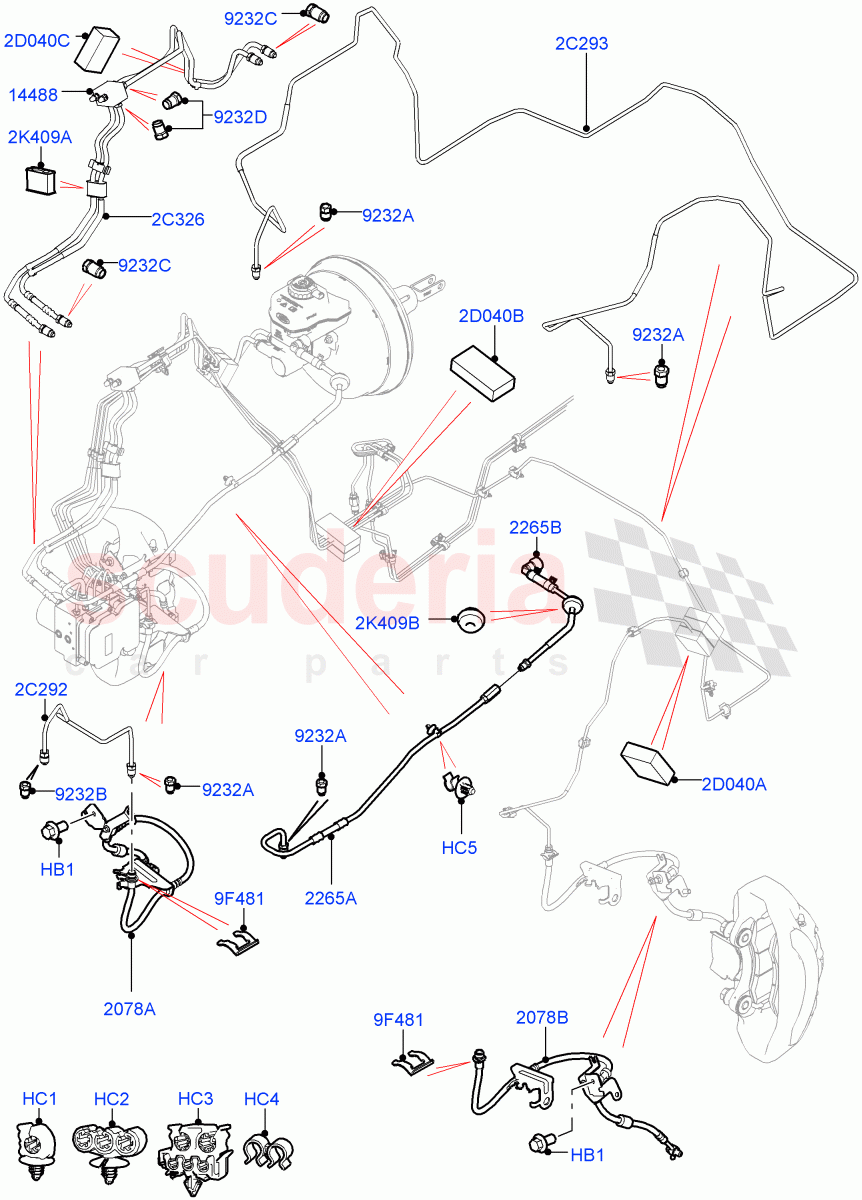 Front Brake Pipes(2.0L AJ200P Hi PHEV,RHD)((V)FROMJA000001) of Land Rover Land Rover Range Rover (2012-2021) [4.4 DOHC Diesel V8 DITC]
