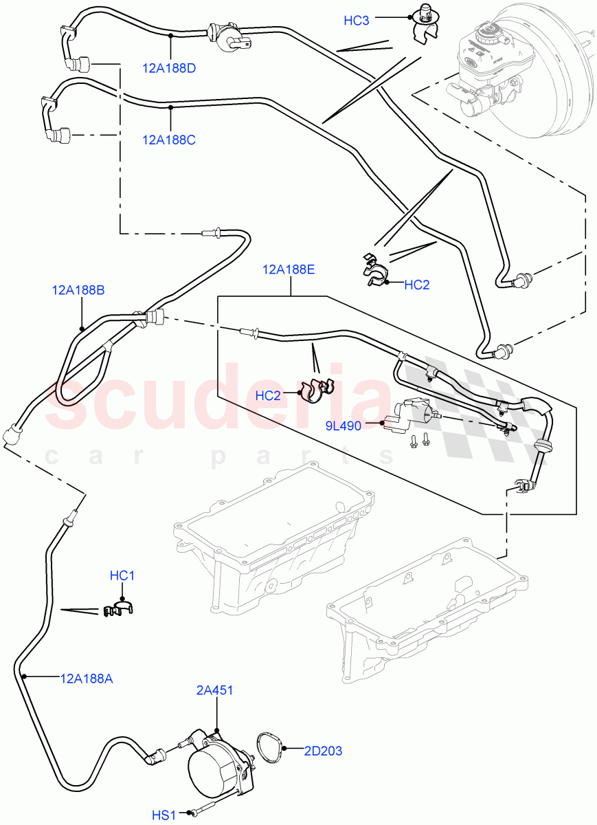 Vacuum Control And Air Injection (3.0L DOHC GDI SC V6 PETROL, LHD) ((V) TOGA999999) of Land Rover Land Rover Range Rover Sport (2014+) [3.0 DOHC GDI SC V6 Petrol]